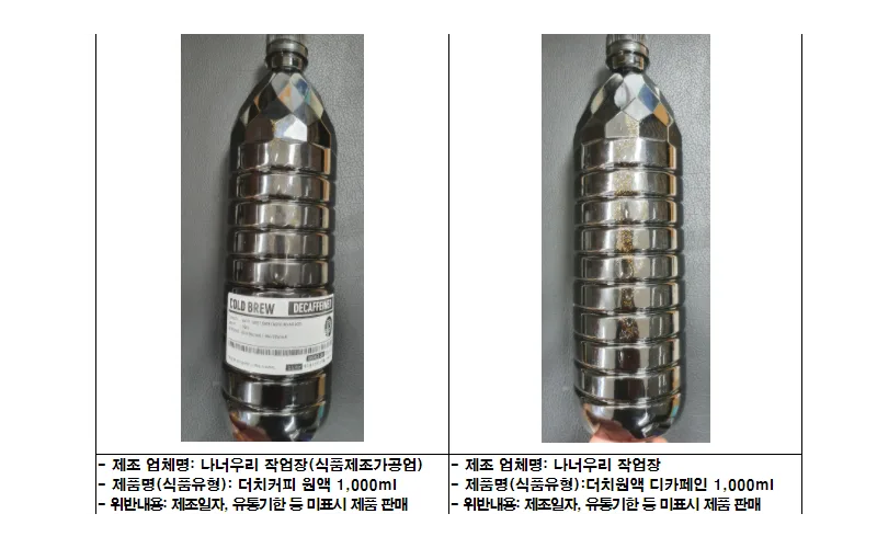 유통기한 등 미표시 제품을 유통.판매한 가맹사업자 등 5곳 적발