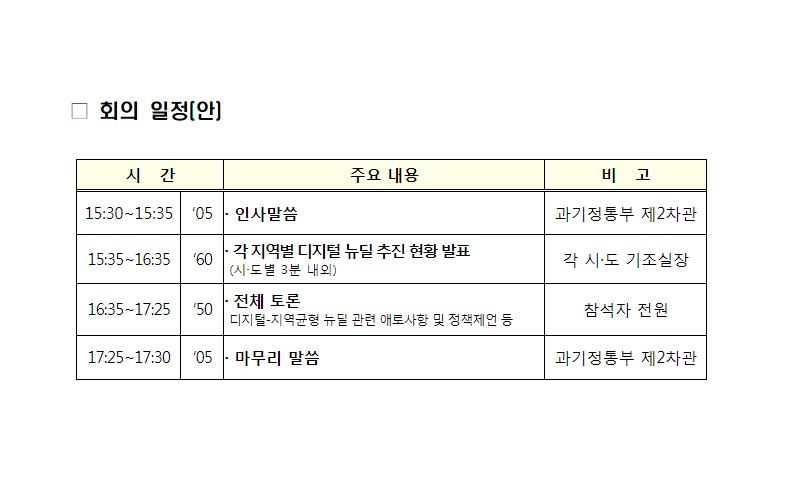 한국판 뉴딜의 성공을 위해 중앙-지방정부 힘 모아