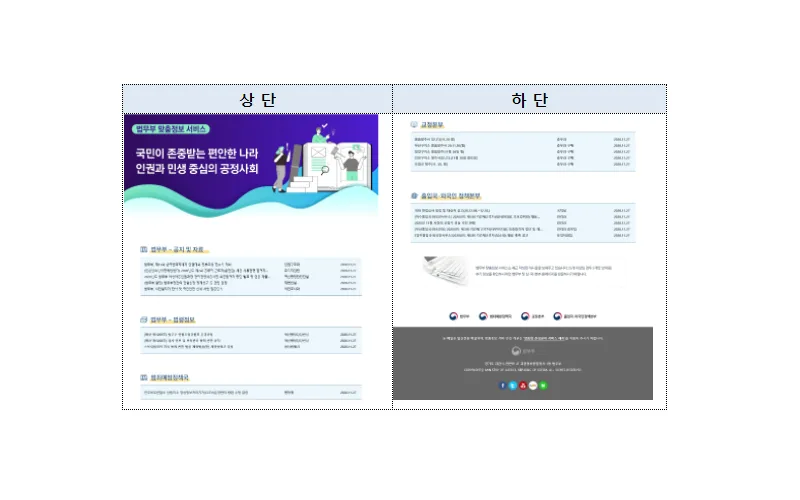 법무부 중앙부처 최초로 고객 맞춤형(관심분야)  서비스를 개시합니다.